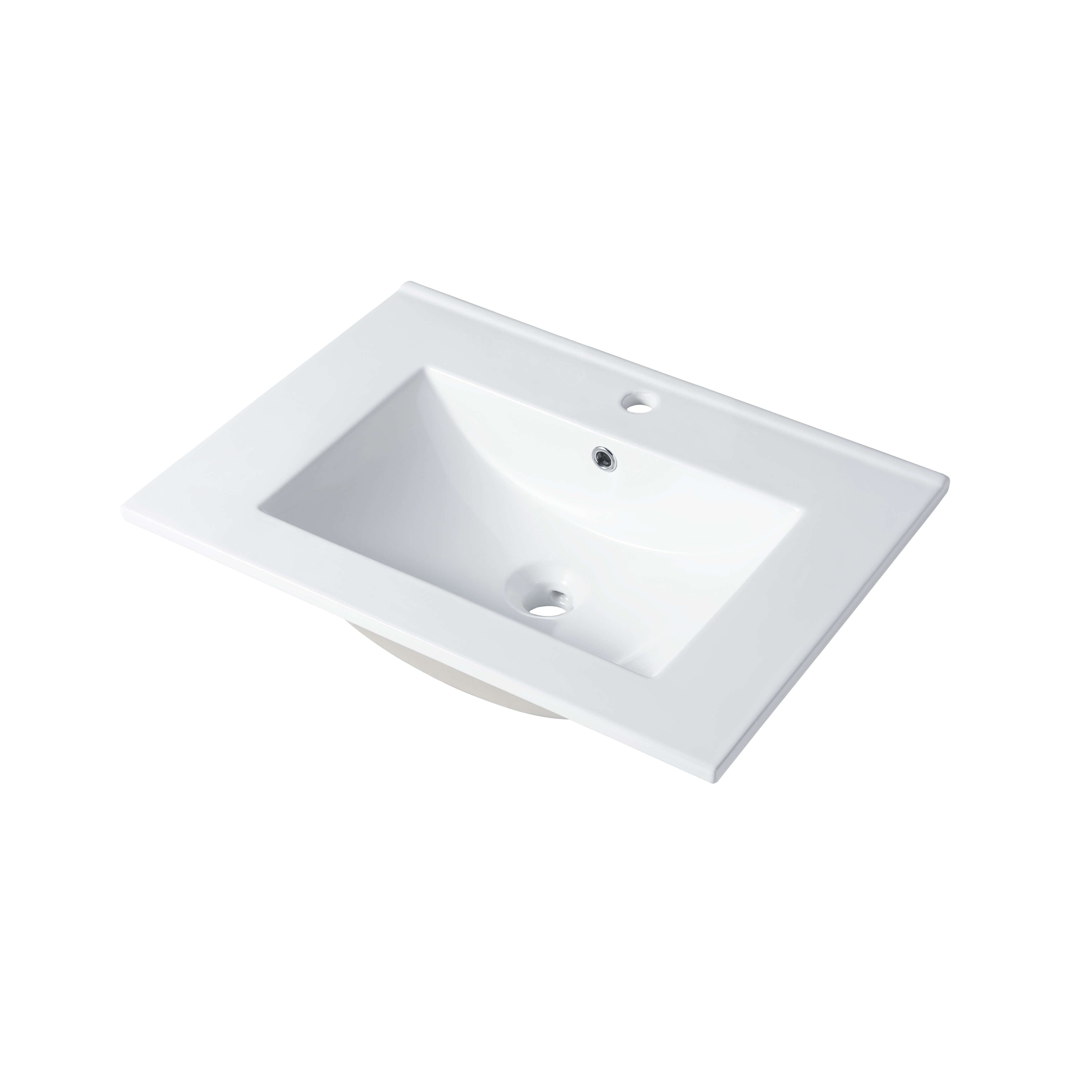  Rectangular Ceramic Basin 24″ X 18″ - Top-Mount Design, cUPC Certified, Polished Ceramic Finish