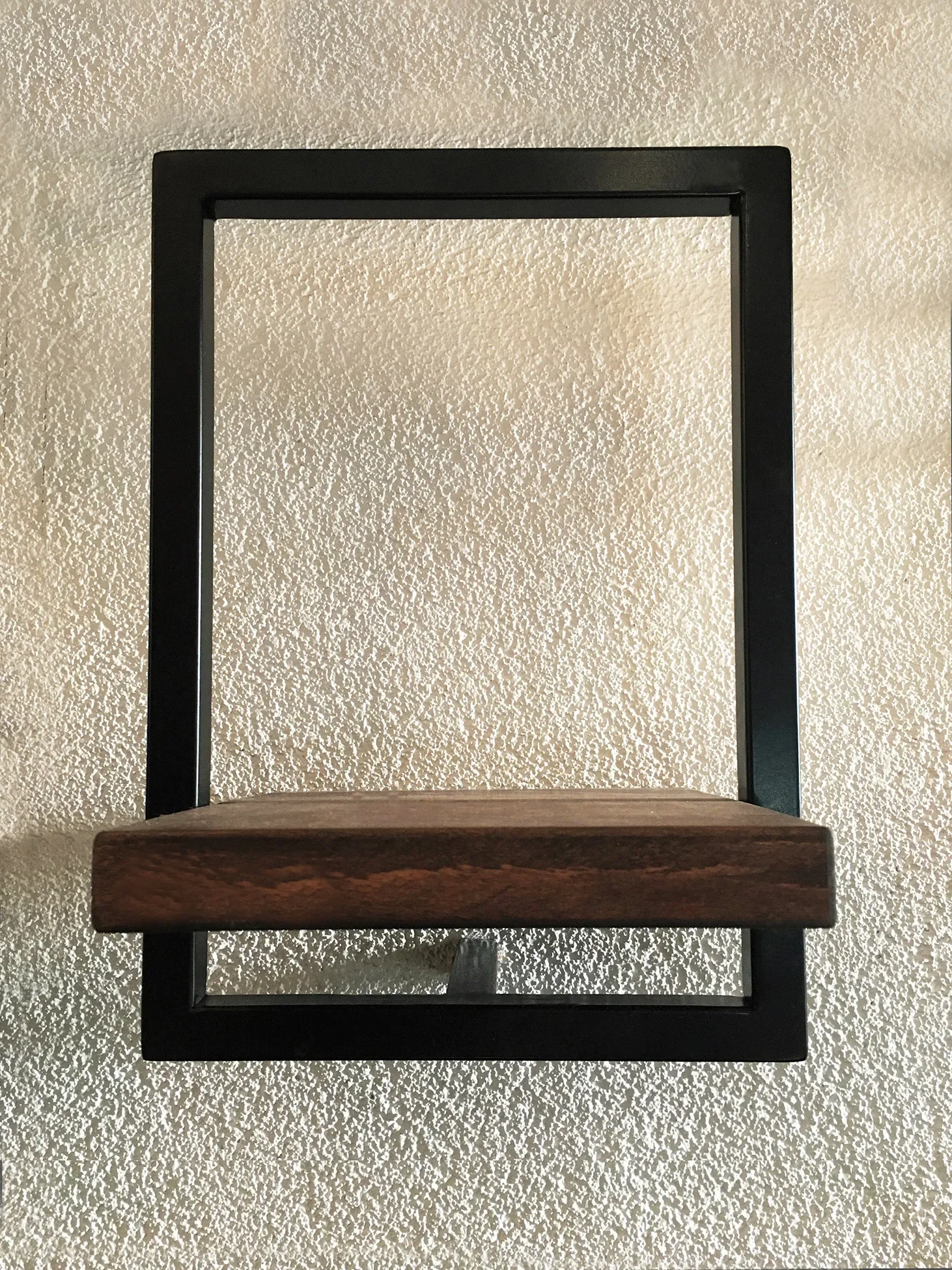 Woody Black Color Metal and Solid Wood 10 inch Wall Shelf -An Extra 5% off