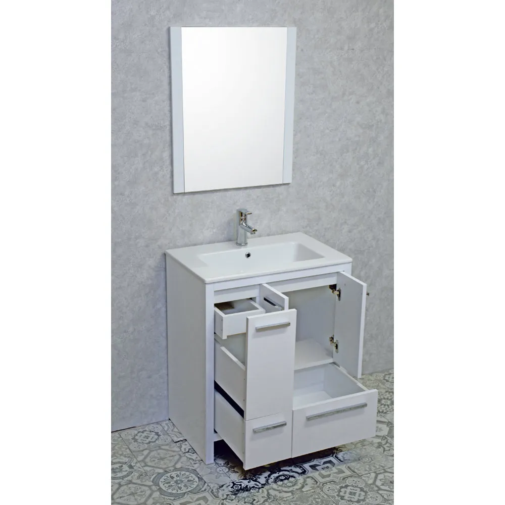 Alliance 28” White Bathroom Vanity (left)
