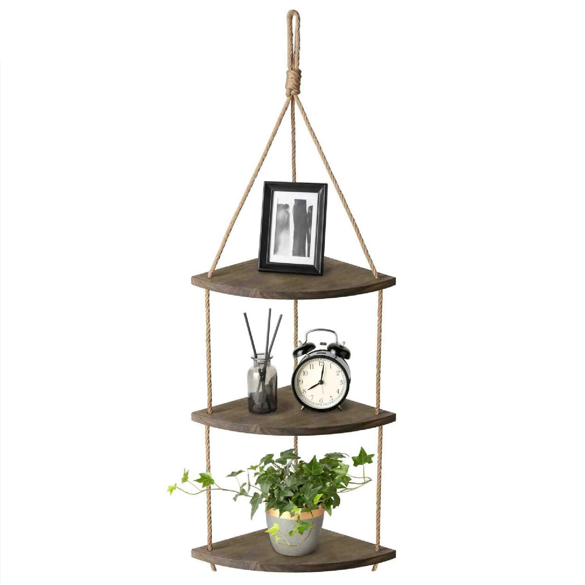 3 Piece Solid Wood Tiered Shelf with Adjustable Shelves