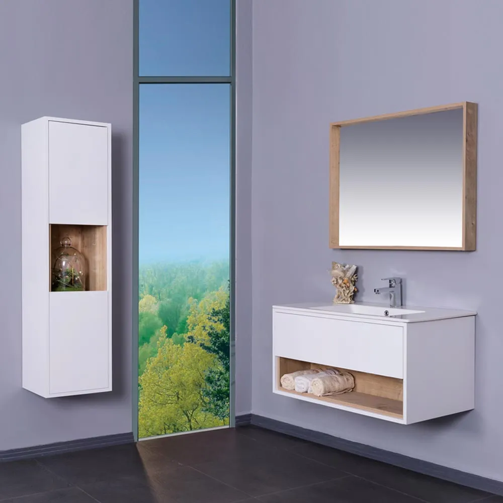 Modern Bathroom Cabinet with Drawers Wall Mounted Bathroom Cabinet with  Doors with Shelf