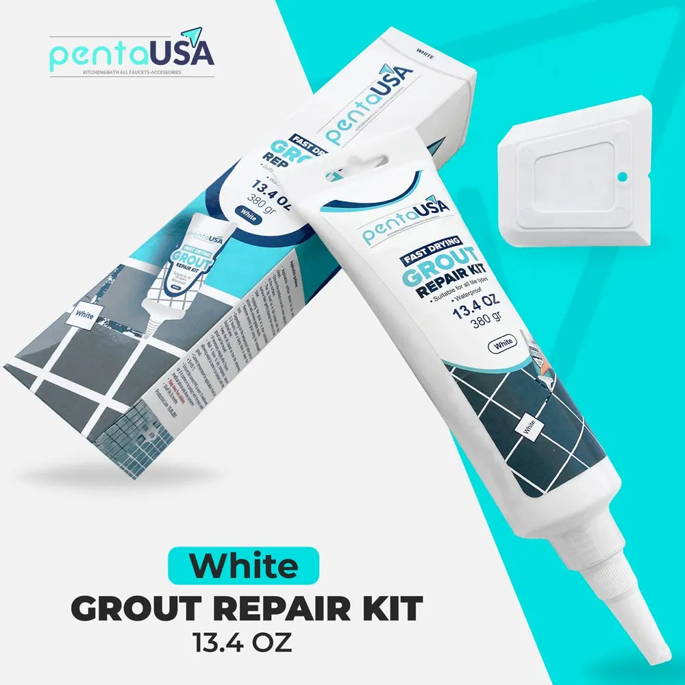 Pentausa Tile Grout - White Grout Filler Repairs Renews Tube