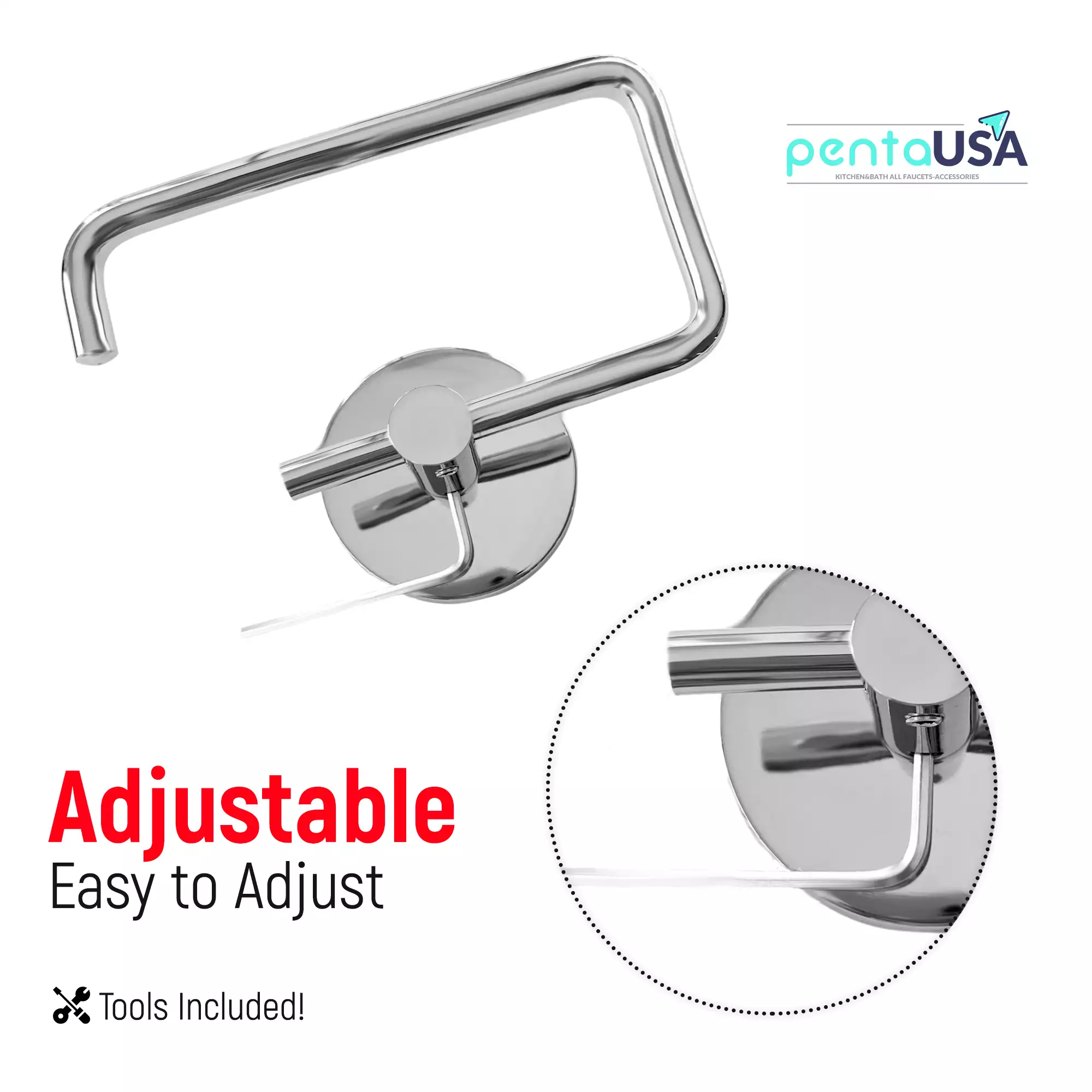 Modern Flat-End Brushed Nickel Wall-Mounted Toilet Paper Holder +