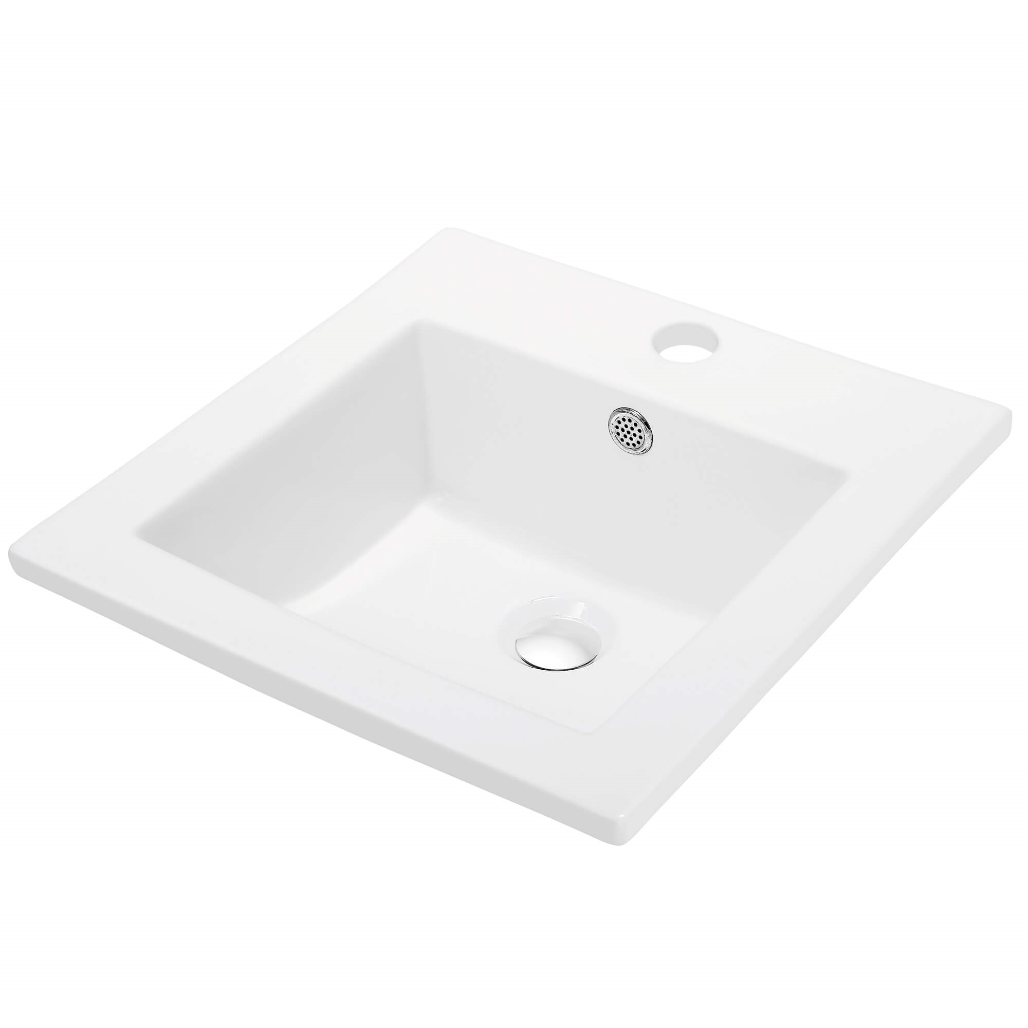 Square Ceramic Basin 16″ X 16″ - Top-Mount Design, cUPC Certified, Polished Ceramic Finish