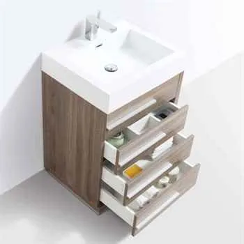  Barcelona Bathroom Vanity 30" Cart Oak With Acrylic Top-Mount Basin