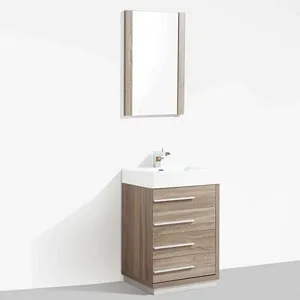  Barcelona Bathroom Vanity 30" Cart Oak With Acrylic Top-Mount Basin