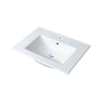  Rectangular Ceramic Basin 24″ X 18″ - Top-Mount Design, cUPC Certified, Polished Ceramic Finish