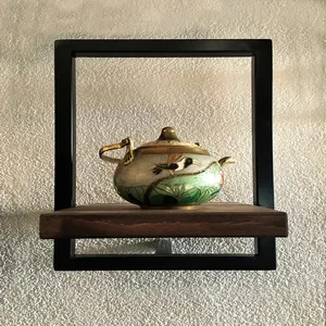 Woody Black Color Metal and Solid Wood 10 inch Wall Shelf -An Extra 5% off