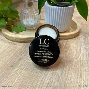 0.5oz  (15g) Birch Solid Cologne - TROIA US Solid Perfume for Men, Travel Size, Portable Handmade Fragrance