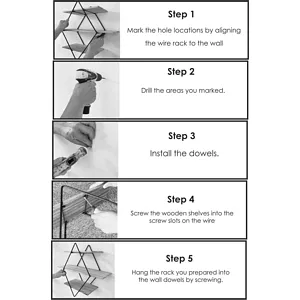 Versatile 3-Tier Floating Wall Shelf with Modern Geometric Metal Design