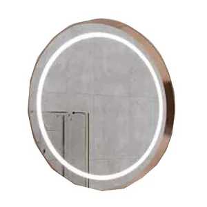 51 1/8" Round Led Metal Copper Covered Mirror