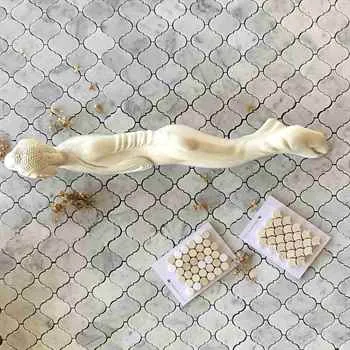 Arabesque Casablanca Carrara Marble Polished Waterjet Mosaic 12"x12" - <b>Extra 11% off </b>