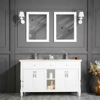 Paterson 72" White Double Sink Bathroom Cabinet
