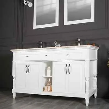 Paterson 72" White Double Sink Bathroom Cabinet