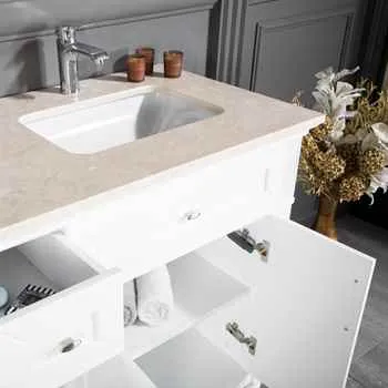 Paterson 72" White Double Sink Bathroom Cabinet