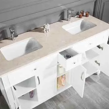 Paterson 72" White Double Sink Bathroom Cabinet