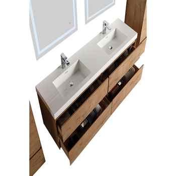 Asos 72 inch Classic Oak Double Sink Vanity