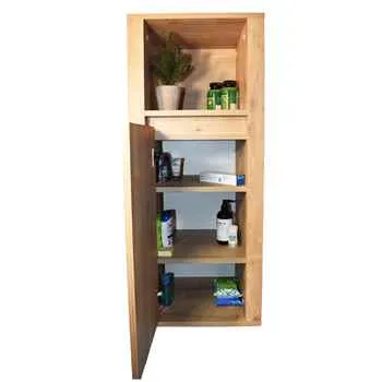 Medicine Cabinet Bergen 36-inch Matte Black/Whitewash Oak