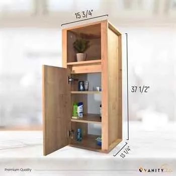 Atlanta 39" Wall-Mounted Oak Linen Cabinet for Bathroom Storage