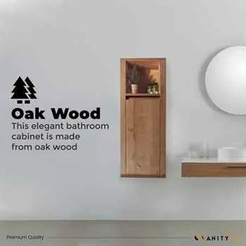 Atlanta 39" Wall-Mounted Oak Linen Cabinet for Bathroom Storage
