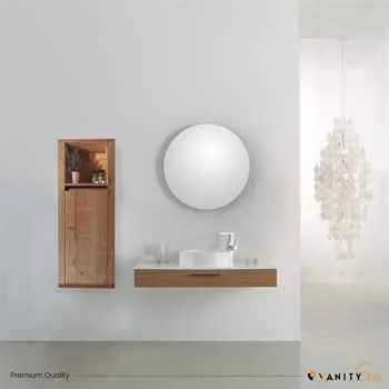Atlanta 39" Wall-Mounted Oak Linen Cabinet for Bathroom Storage