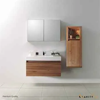 Atlanta 39" Wall-Mounted Oak Linen Cabinet for Bathroom Storage