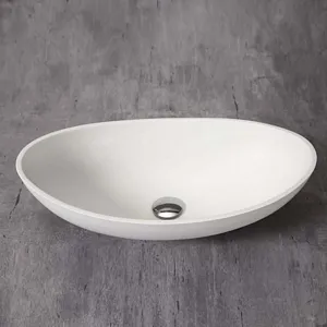 Atlas Sink Acyrlic White Solid Surface 22 1/2"w 13"l 6 1/4"h Oval Top Sink