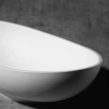 Atlas Sink Acyrlic White Solid Surface 22 1/2"w 13"l 6 1/4"h Oval Top Sink
