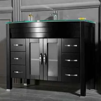 Jersey City 42" Black Bathroom Cabinet