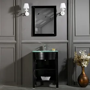 Jersey City 24" Black Bathroom Cabinet