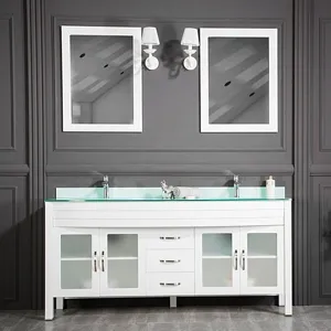 Jersey City 72-inch White Doble Sink Bathroom Vanity