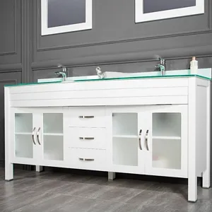 Jersey City 72-inch White Doble Sink Bathroom Vanity