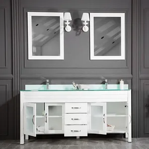 Jersey City 72-inch White Doble Sink Bathroom Vanity