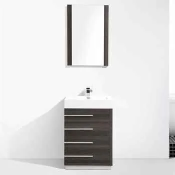 Barcelona 24" Bathroom Vanity Dark Oak Matching Mirror and Sink Included