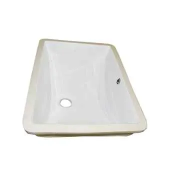 Durable 18.3" White Porcelain Vanity Sink - Undermount, Single Hole