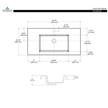 Begonia 36" Acrylic Top-Mount Sink