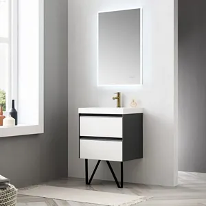 Berlin 24 Inch Bathroom Vanity Glossy White & Glossy Grey All Set