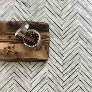 Bianco Carrara Herringbone Mosaic Tile Polished & Honed Sheet size Mixed Marble - Extra 7 off