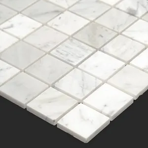Bianco Carrara Mosaic Polished Marble 12"x12" 2"x2" (chip Size) - <b> Extra 7% off</b>