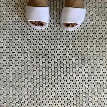 Bianco Carrara Oval Mosaic Polished White & Gray 12"x12" (5/8"x1-1/4" Chip Size)