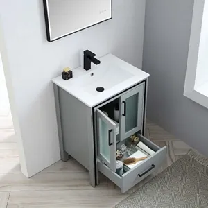 Birmingham 24 Inch Bathroom Vanity Matte Grey with Sink