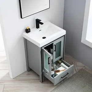 Birmingham 24 Inch Bathroom Vanity Matte Grey with Sink