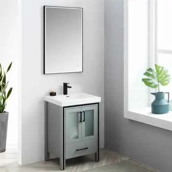 Birmingham 24 Inch Bathroom Vanity Matte Grey with Sink