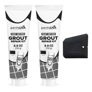Black 8.8 oz Premixed Grout Repair Kit 2 Pack for Bathroom Kitchen Floors and Walls PentaUSA