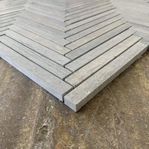 Bluewood Herringbone Mosaic Limestone Honed Marble 7.5"x8.5" (5/8"x6" Chip Size) - <b> Extra 7% off</b>