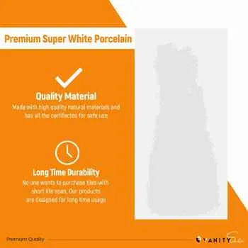 BOX PREMIUM PORCELAIN TILE SUPER WHITE GLOSSY 24"X48"