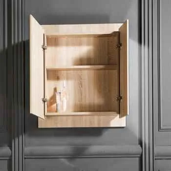 Medicine Cabinet Bergen 36-inch Matte Black/Whitewash Oak