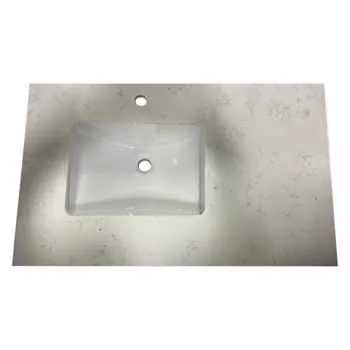 Carrara 36 inch Bathroom Vanity Top Marble for Undermount Sink 3 Hole For Faucet