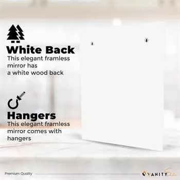 Chicago 27 3/4" White Mirror Frameless