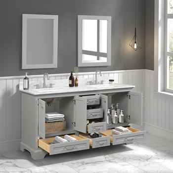 Copenhagen 60 Inch Modern Bathroom Vanity with Metal Grey